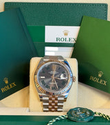 Rolex - Pre-owned Two Tone Rose Gold Datejust 41 Wimbledon Roman Dial Jubilee Bracelet 126331