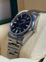 Rolex - Pre-owned Stainless Steel Oyster Perpetual 34 Blue Dial 124200