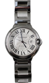 Cartier - Pre-owned Stainless Steel Ballon Bleu 42mm Silver Dial Stainless Steel Bezel w69012z4