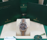 Rolex - Pre-owned Two Tone Rose Gold Datejust 31 Grey Dial Diamond Bezel two tone Jubilee Bracelet 278341RBR