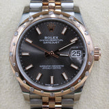 Rolex - Pre-owned Two Tone Rose Gold Datejust 31 Grey Dial Diamond Bezel two tone Jubilee Bracelet 278341RBR