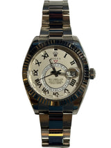 Rolex - Pre-owned White Gold Sky-Dweller White Roman Dial Oyster Bracelet 326939