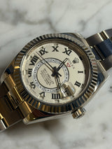 Rolex - Pre-owned White Gold Sky-Dweller White Roman Dial Oyster Bracelet 326939