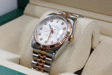 Rolex - Pre-owned Two Tone Rose Gold Datejust 36 Silver Diamond Dial Rose Gold Bezel two tone Jubilee Bracelet 116231