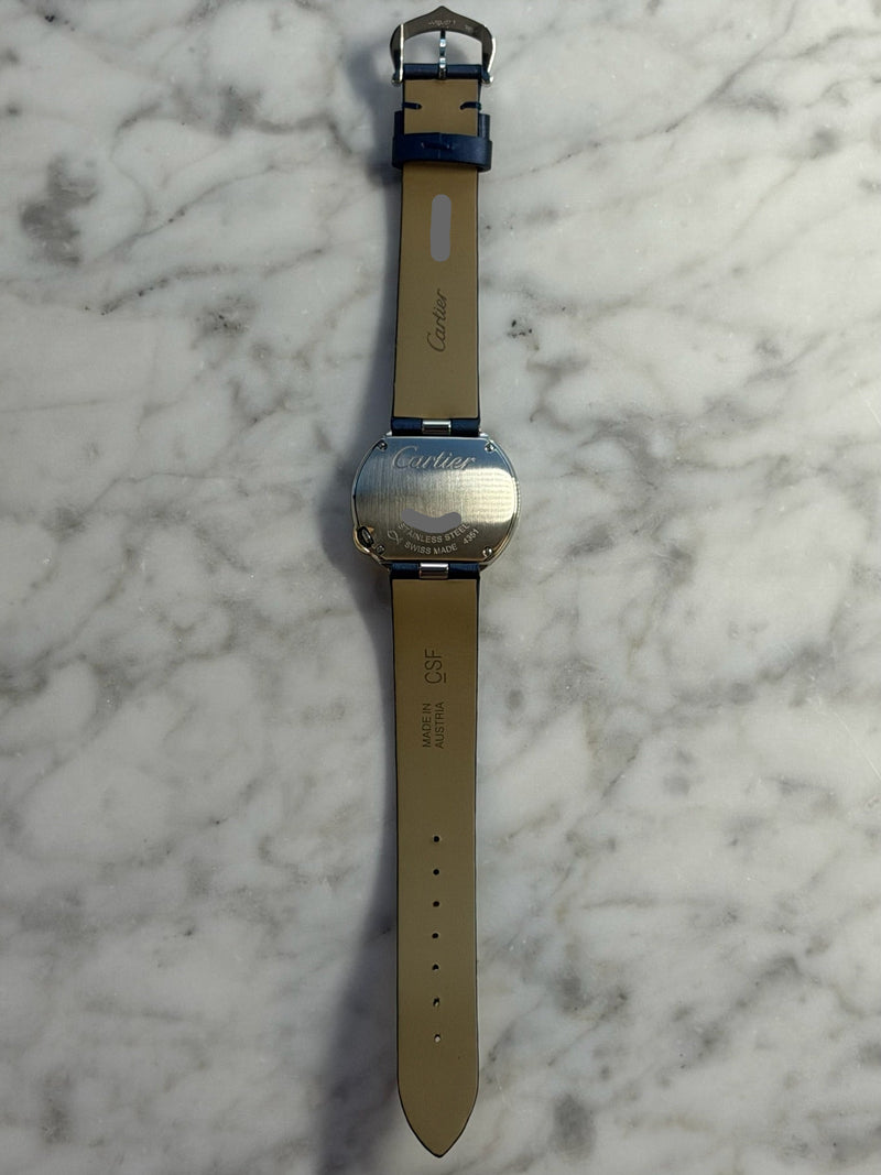 Cartier - Pre-owned Stainless Steel Ballon Blanc 30mm White Dial Diamond Bezel W4BL0003