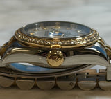 Rolex - Pre-owned Two Tone Yellow Gold Lady-Datejust 28mm Mother of Pearl (MOP) Diamond Dial Diamond Bezel Jubilee Bracelet 179383