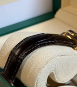 Rolex - Pre-owned Sky-Dweller Chocolate Arabic Dial Leather Strap 326135