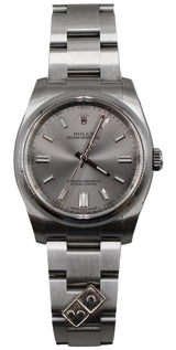 Rolex - Pre-owned Oyster Perpetual 36mm Silver Dial DOMINOS 116000