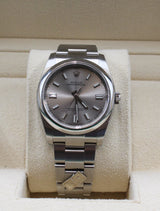 Rolex - Pre-owned Oyster Perpetual 36mm Silver Dial DOMINOS 116000