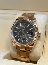 Rolex - Pre-owned Rose Gold Sky-Dweller Rhodium Dial 326935