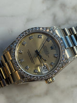 Rolex - Pre-owned White Gold Datejust 31 Silver Diamond Dial Diamond Bezel Presidential Bracelet 68159