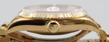 Rolex - Pre-owned Yellow Gold Day-Date 36 double quickset White Opal Diamond 6 9 Dial Arabic Day and Date Wheel
