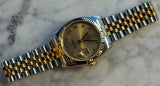 Rolex - Pre-owned Two Tone Yellow Gold Datejust 36 Champagne Roman Dial Jubilee Bracelet 116233