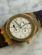 Audemars Piguet - Pre-owned Yellow Gold Royal Oak Dual Time White Dial 26120BA