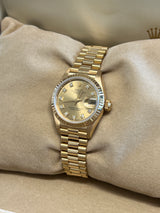 Rolex - Pre-owned Yellow Gold Datejust 26mm Diamond Champagne Dial 69178