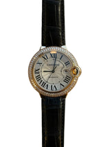 Cartier - Pre-owned Rose Gold Ballon Bleu 42mm White Dial Diamond Bezel WE900851