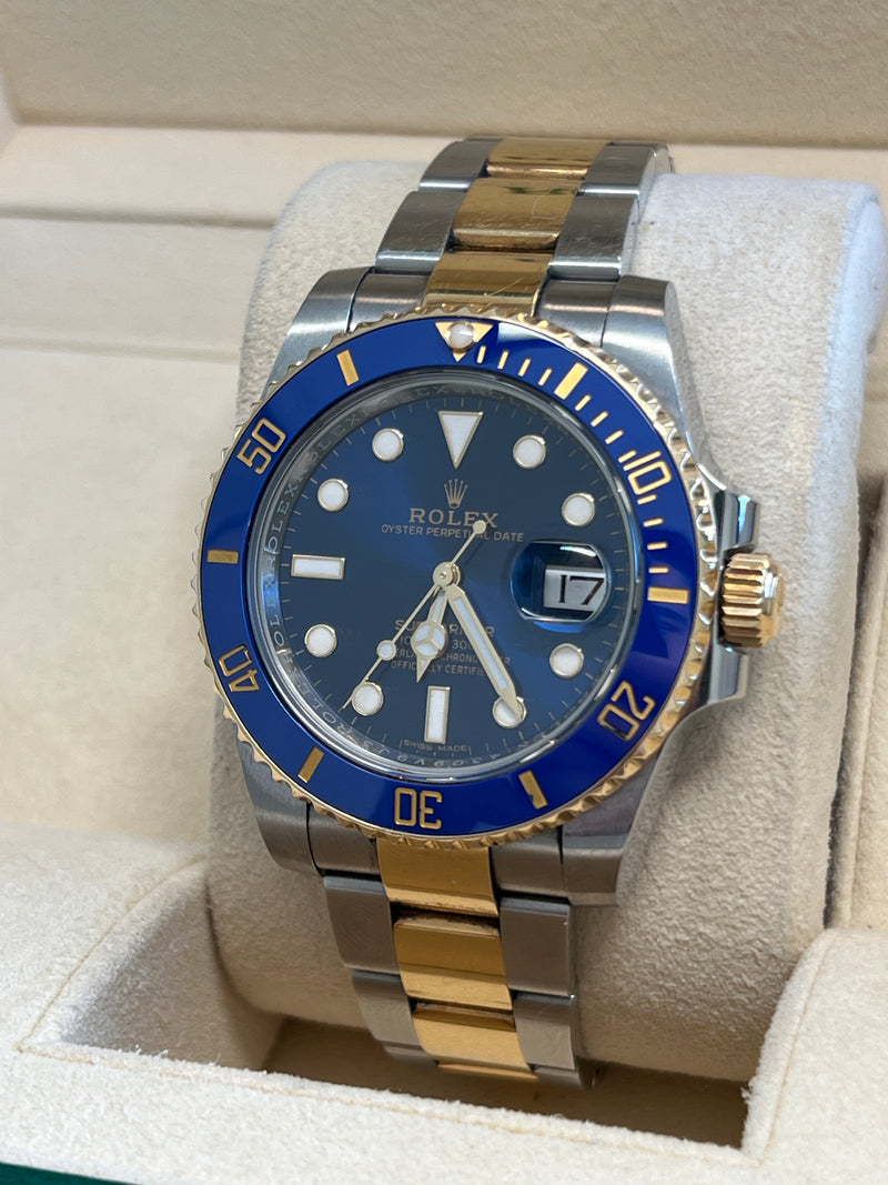 Rolex - Pre-owned Two Tone Yellow Gold Submariner Bluesy 116613LB