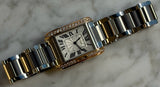 Cartier - Pre-owned Two Tone Rose Gold Tank Anglaise Cartier 26 x 34mm W3TA0003