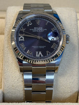 Rolex - Pre-owned Datejust 36 Purple Roman Diamond VI Dial Oyster Bracelet 126234