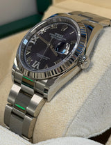 Rolex - Pre-owned Datejust 36 Purple Roman Diamond VI Dial Oyster Bracelet 126234