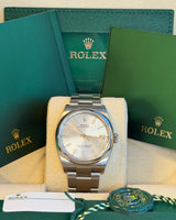 Rolex - Unworn Stainless Steel Oyster Perpetual 36 DOMINOS Silver Dial 126000 with STICKERS