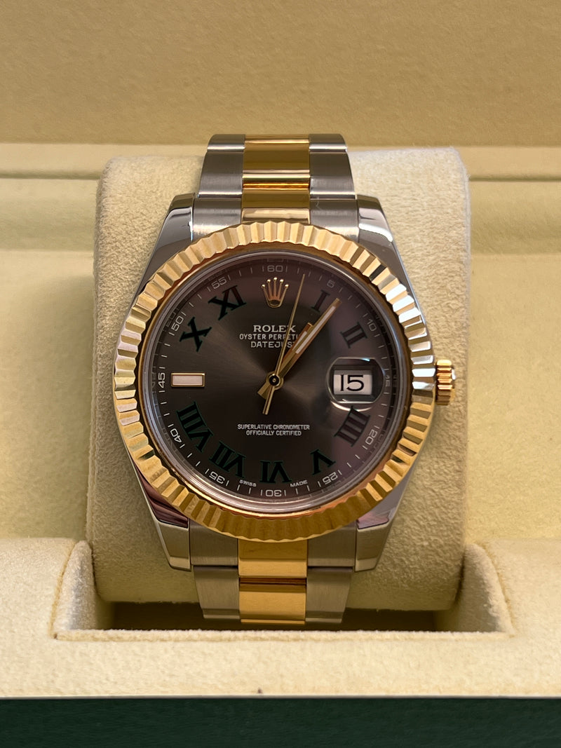 Rolex - Pre-owned Two Tone Yellow Gold Datejust 41mm Wimbledon 116333