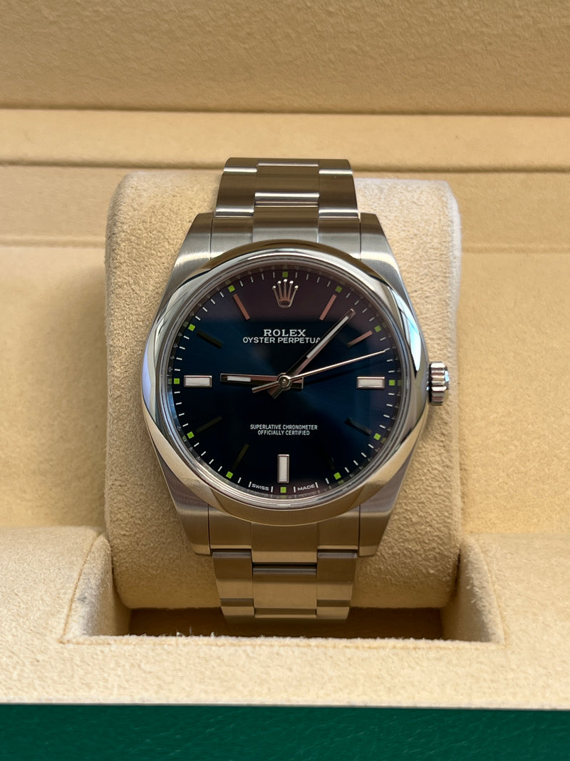 Rolex - Pre-owned Oyster Perpetual 39mm Blue Dial 114300