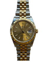 Rolex - Pre-owned Two Tone Yellow Gold Datejust 36 Champagne Index Dial Jubilee Bracelet 126233