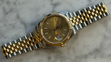 Rolex - Pre-owned Two Tone Yellow Gold Datejust 36 Champagne Index Dial Jubilee Bracelet 126233