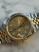 Rolex - Pre-owned Two Tone Yellow Gold Datejust 36 Champagne Index Dial Jubilee Bracelet 126233