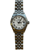 Rolex - Pre-owned Stainless Steel Lady-Datejust 28mm White Roman Dial 279174