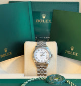 Rolex - Pre-owned Stainless Steel Lady-Datejust 28mm White Roman Dial 279174