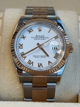 Rolex - Unworn Two Tone Rose Gold Datejust 36 White Roman Dial Oyster Bracelet 126231