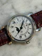 Patek Philippe - Pre-owned Platinum Retrograde Perpetual Calendar White Dial 5059P