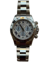 Rolex - Pre-owned White Gold Daytona Blue Roman Diamond Pave Dial 116509