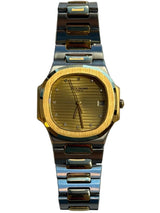 Patek Philippe - Pre-owned Two Tone Yellow Gold Nautilus 33mm Champagne Diamond Dial 3900