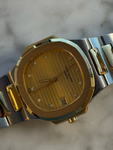 Patek Philippe - Pre-owned Two Tone Yellow Gold Nautilus 33mm Champagne Diamond Dial 3900