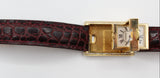 Cartier - Pre-owned Tank Basculante White Dial 23 x 37 mm Reversible Yellow Gold Diamond Bezel