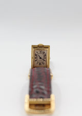 Cartier - Pre-owned Tank Basculante White Dial 23 x 37 mm Reversible Yellow Gold Diamond Bezel
