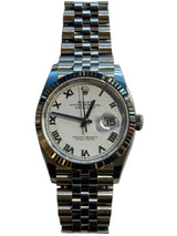 Rolex - Pre-owned Datejust 36 White Roman Dial Jubilee Bracelet 126234