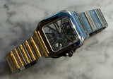 Cartier - Unworn Stainless Steel Santos 47.5 x 39.74mm Skeleton Green Dial WHSA0028