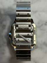 Cartier - Unworn Stainless Steel Santos 47.5 x 39.74mm Skeleton Green Dial WHSA0028