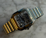 Cartier - Unworn Two Tone Yellow Gold Santos 47.5 x 39.74mm Skeleton Dial WHSA0019