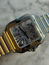 Cartier - Unworn Two Tone Yellow Gold Santos 47.5 x 39.74mm Skeleton Dial WHSA0019