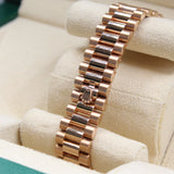 Rolex - Pre-owned Rose Gold Datejust 31 Silver Floral Dial Rose Gold Bracelet 278275