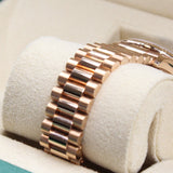 Rolex - Pre-owned Rose Gold Datejust 31 Silver Floral Dial Rose Gold Bracelet 278275
