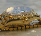 Rolex - Pre-owned Yellow Gold Lady-Datejust 26mm Presidential Diamond & Ruby Dial Diamond Bezel & Lugs 69158