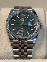 Rolex - Pre-owned Datejust 36 Green Palm Motif Dial Jubilee Bracelet 126234