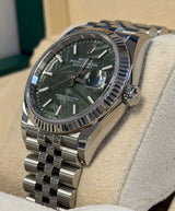 Rolex - Pre-owned Datejust 36 Green Palm Motif Dial Jubilee Bracelet 126234