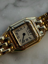 Cartier - Pre-owned Yellow Gold Panthère Mini 17 x 17mm White Dial W25034B9